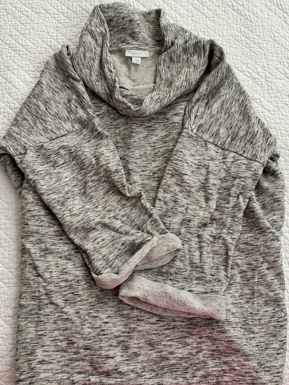 J. Jill Pure Jill Womens Heather Gray Cowl Neck Sweater Sweatshirt Size M